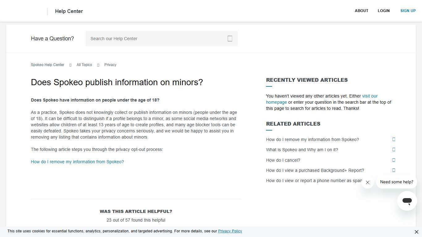 Does Spokeo publish information on minors? – Spokeo Help Center