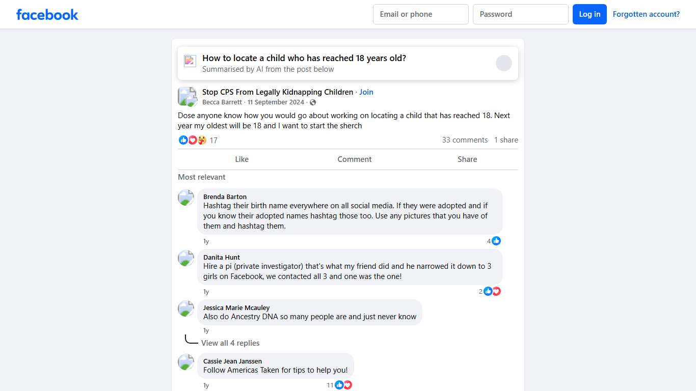 Stop CPS From Legally Kidnapping Children | Dose anyone know how you would go about working on locating a child that has reached 18 | Facebook